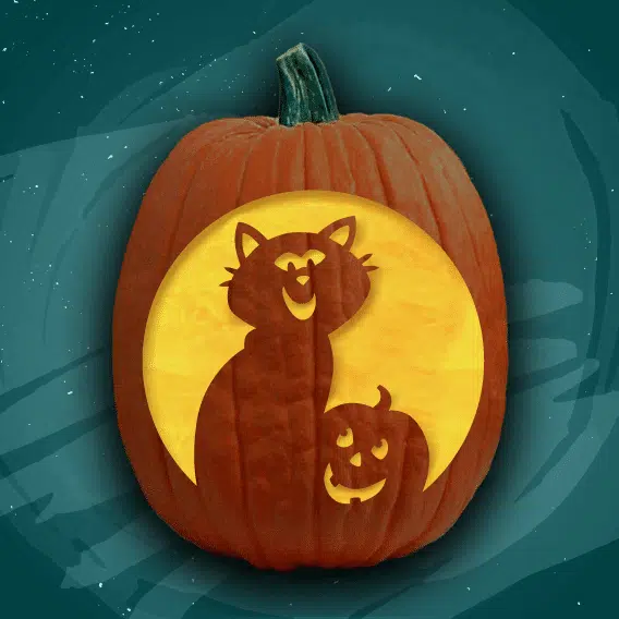 Chat Cat – Free Pumpkin Carving Patterns