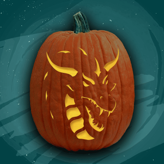 easy dragon pumpkin carving