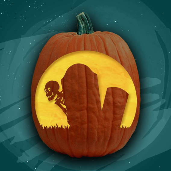 skeleton pumpkin stencil